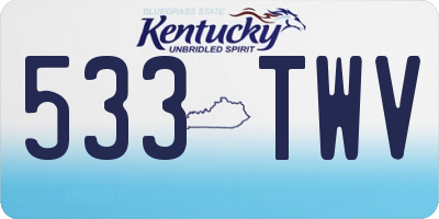 KY license plate 533TWV