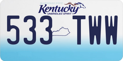 KY license plate 533TWW