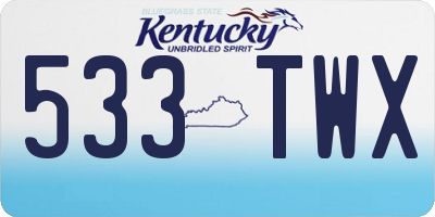 KY license plate 533TWX