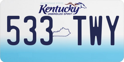 KY license plate 533TWY