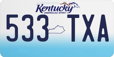 KY license plate 533TXA