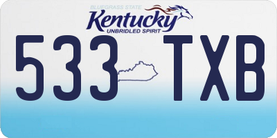 KY license plate 533TXB