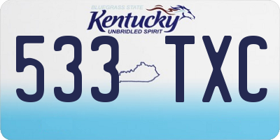 KY license plate 533TXC