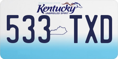 KY license plate 533TXD
