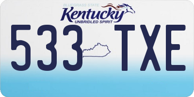 KY license plate 533TXE