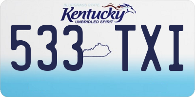 KY license plate 533TXI