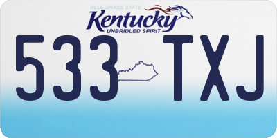 KY license plate 533TXJ