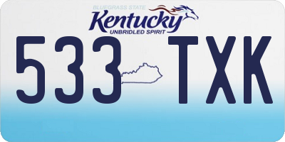 KY license plate 533TXK