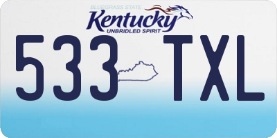 KY license plate 533TXL