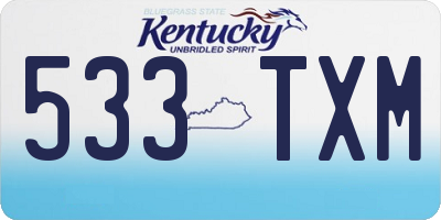 KY license plate 533TXM