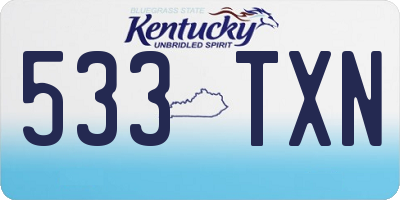 KY license plate 533TXN