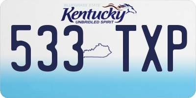 KY license plate 533TXP