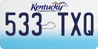 KY license plate 533TXQ
