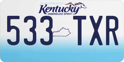 KY license plate 533TXR