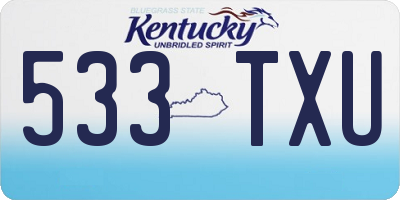 KY license plate 533TXU