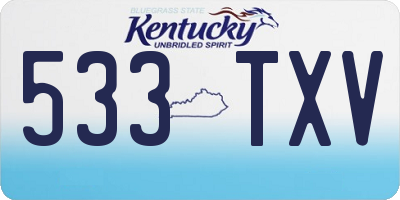 KY license plate 533TXV