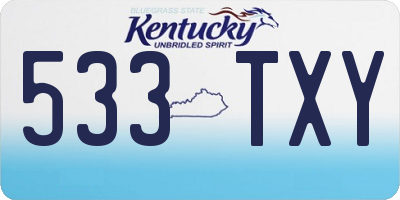 KY license plate 533TXY