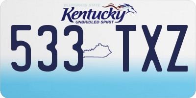 KY license plate 533TXZ