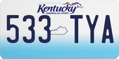 KY license plate 533TYA