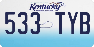 KY license plate 533TYB