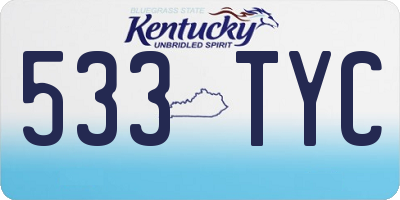 KY license plate 533TYC