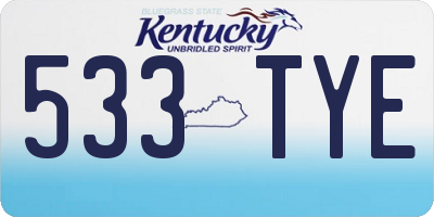 KY license plate 533TYE
