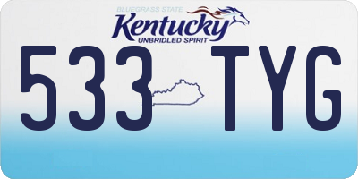 KY license plate 533TYG