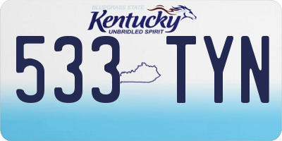 KY license plate 533TYN