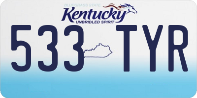 KY license plate 533TYR