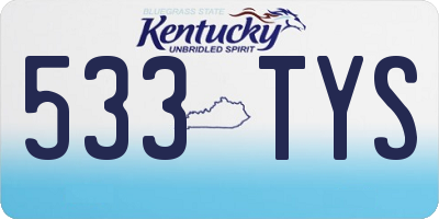 KY license plate 533TYS