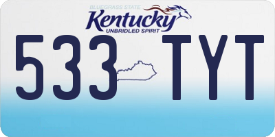 KY license plate 533TYT