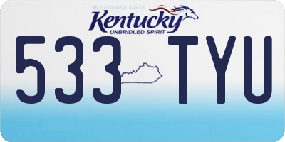 KY license plate 533TYU