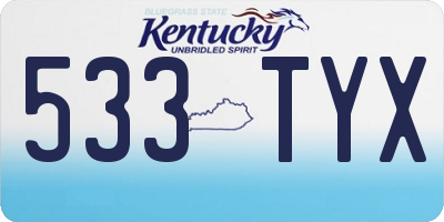 KY license plate 533TYX