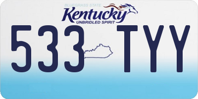 KY license plate 533TYY