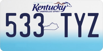 KY license plate 533TYZ