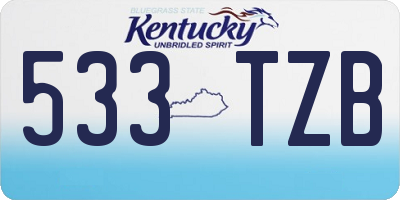 KY license plate 533TZB