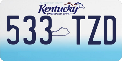 KY license plate 533TZD