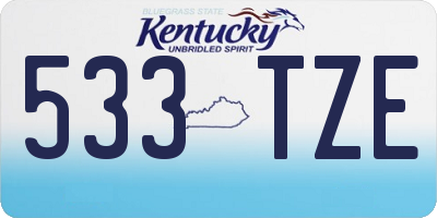 KY license plate 533TZE