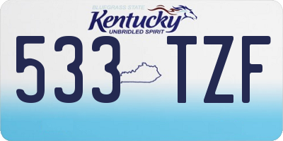 KY license plate 533TZF