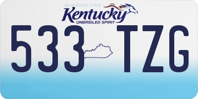 KY license plate 533TZG