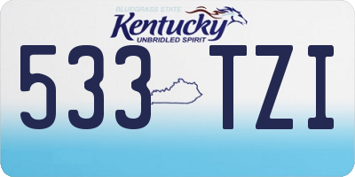 KY license plate 533TZI