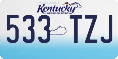 KY license plate 533TZJ