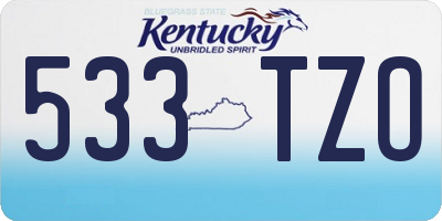 KY license plate 533TZO