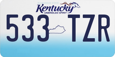 KY license plate 533TZR