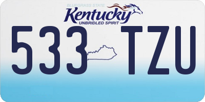 KY license plate 533TZU