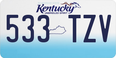 KY license plate 533TZV