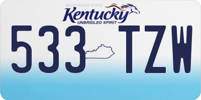 KY license plate 533TZW