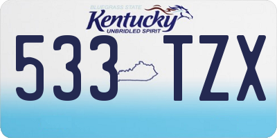 KY license plate 533TZX
