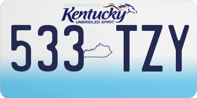 KY license plate 533TZY