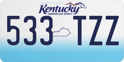 KY license plate 533TZZ